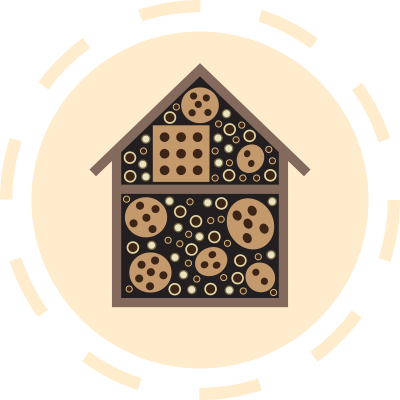 Illustration of a bee hotel