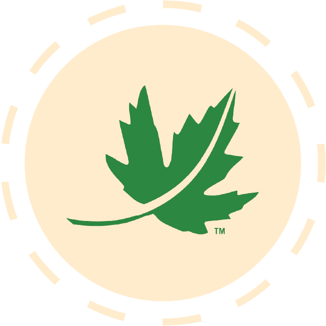 Green leaf badge